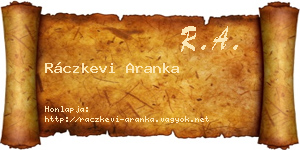 Ráczkevi Aranka névjegykártya