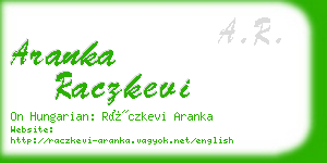 aranka raczkevi business card